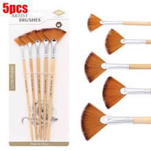 New 5Pcs Fan Shape Gouache Painting Pen Nylon Hair Paint Brush Drawing Art Supplies 2024 - buy cheap