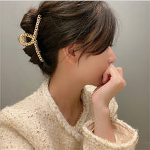 New ins pearl hairpin back head large hair clip headdress elegant temperament hair catch shark clip hairpin 2024 - buy cheap