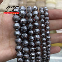 6 8 10 12mm Natural Faceted Sliver Shell Pearl Beads Round Loose Beads For Jewelry Making Diy Necklace Bracelet Accessories 15" 2024 - buy cheap