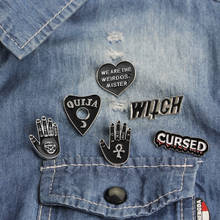 Dark enamel pins CURSED WITCH Palm YES NO Heart Brooch Denim Jeans Pin Buckle Shirt Badge Fashion Gift for Friend 2024 - buy cheap
