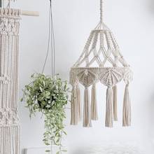 Hand-knitted Woven Lamp Shade Ceiling Light Cover Macrame Tassel for Living Room GXMA 2024 - buy cheap