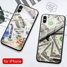 Funda trasera de cristal para iPhone 12, funda de moda love money para iphone 11 12 pro max, funda para iPhone 6 6s 7 8 Plus X XS Max XR 2024 - compra barato