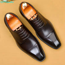 QYFCIOUFU/Модная Мужская обувь в итальянском стиле; обувь с носком из натуральной кожи; Мужская обувь ручной работы; уникальный итальянский бренд; обувь для офиса, свадьбы, торжественных мероприятий 2024 - купить недорого