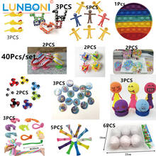 Conjunto de brinquedos sensorial para crianças e adultos, 40 peças, alívio do estresse, autismo, alívio de ansiedade, estresse, bolha de brinquedo de descompressão 2024 - compre barato