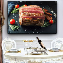 Cuchillo y tenedor para carne y verduras, pintura en lienzo para cocina, Cuadros, carteles e impresiones escandinavos, arte de pared, imagen de comida para sala de estar 2024 - compra barato