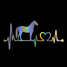 WaveHands Car Sticker 3D 20.5 Fashion Horse Heartbeat Decorative  Funny Sticker  Decal Creative Vinyl Car Styling  Black Silver 2024 - buy cheap