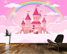 Custom papel DE parede infantil, Castle of princess mural for the bedroom children room background wall wallpaper 2024 - buy cheap