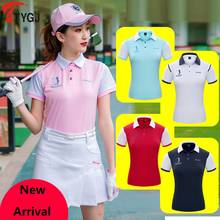 Camiseta polo feminina, camiseta esportiva golf tênis secagem respirável manga curta 2024 - compre barato