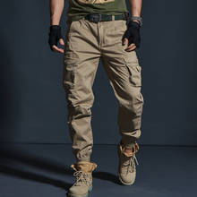 Pantalones tácticos militares de camuflaje para hombre, pantalón informal de color caqui de alta calidad, a la moda, con múltiples bolsillos, color negro 2024 - compra barato