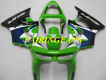 Kit de carenagem de motocicleta para kawasaki ninja zx6r 98 99 zx 6r 1998 1999, abs, verde, azul, carroceria + presentes kc06 2024 - compre barato