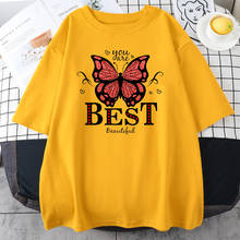 You Are The Best Butterfly Street Womens Tops Fashion Summer T Shirts Creativity O-Neck Tee Clothes Loose Brand Women T-Shirt 2024 - buy cheap