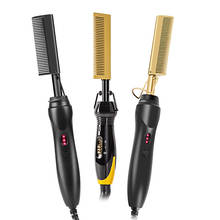 Hair Curler Iron flat Wet Dry Hair Straightener Curling heating Comb Straightening Brush Electric Hot Comb Titanium Alloy 2024 - buy cheap