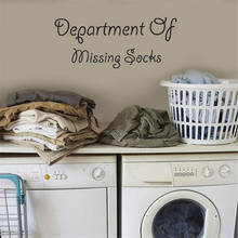 Department Of Missing Socks Wall Sticker Quote Wall Decal For Laundry Room Home Decor Vinyl Art Mural DW9496 2024 - buy cheap