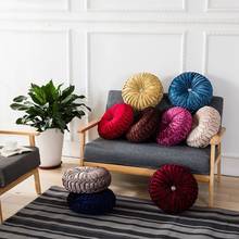 Fashion Velvet Pleated Round Floor Cushion Pillow Pouf Soft Comfortable Throw Pumpkin Pillow Home Sofa Decor 38x10cm 2024 - buy cheap