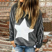 Plus Size 5XL Star Print Women's Sweatshirt Spring Long Sleeve O-neck Female Sweatshirts Streetwear Casual Loose Lady Pullovers 2024 - buy cheap