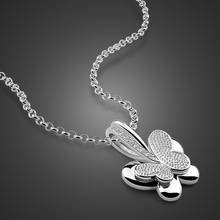 Double Butterfly Pendant Long Chain Necklace Punk Accessories 100% 925 Sterling Silver Necklace Women Charm Jewelry 2024 - buy cheap