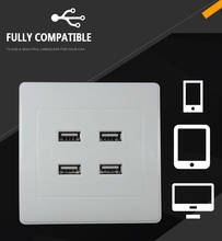 Cargador de pared con 4 puertos USB, placa, acoplador, toma de corriente, Panel de enchufe, 5V CC, adaptador de carga TXTB1 2024 - compra barato
