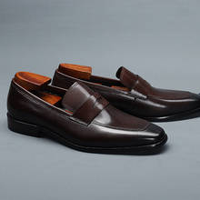 Phenkang/мужская кожаная обувь; Оксфорды из натуральной кожи для мужчин; Роскошные модельные туфли; Слипоны; Свадебные туфли; Кожаные броги 2024 - купить недорого
