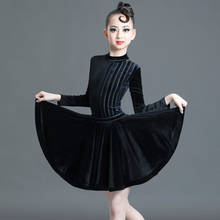 New Children Latin Dance Dress Autumn Winter Long Sleeve Split Tops Skirts Suit Competition Performance Clothes Dance Wear 2024 - buy cheap