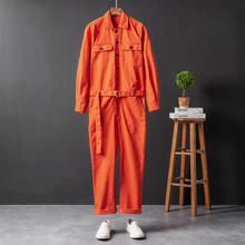 Overalls For Men Women Orange One Piece Jumpsuits Rompers Long Sleeve Pants Suit Work Wear Overalls Workwear Clothes Plus Size 2024 - buy cheap