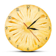 Reloj de pared con estampado de piña y fruta Tropical, arte de pared para decoración de cocina, de acrílico, dulce, amarillo, carne de Ananas 2024 - compra barato