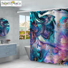 Geometric Marble Print Shower Curtain Bath  Abstract Striped Ink Painting Liquid Modern Bathroom Curtain Modern Home Decor 2024 - buy cheap