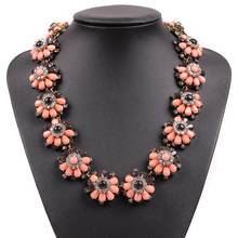2021 New Statement Exquisite Jewellery Fashion Gold Color Chain Collar Necklace Rhinestone Crystal Flower Pendant Women Jewelry 2024 - buy cheap