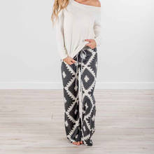 Summer fashion Women Geometry Printing Pants Drawstring High Waist Versatile Vertical Wide Leg Baggy Pants Pants Sweatpants 2024 - buy cheap