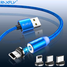 Raxfly-cabo magnético micro usb tipo c, para iphone 11 7 8 redmi note 7 8 pro, trança rápida, fio carregador magnético 2024 - compre barato