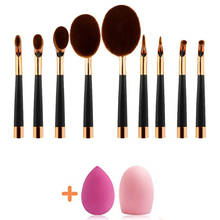 9 PCs Makeup Brushes Set Premium Synthetic Kabuki Foundation Brush Professional  Makeup Brush with Makeup Sponge Brush Cleaner 2024 - buy cheap