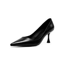 Туфли-лодочки ZJVI женские замшевые, натуральная кожа, заостренный носок, тонкий высокий каблук, обувь для вечеринки, лето-осень 2021 2024 - купить недорого
