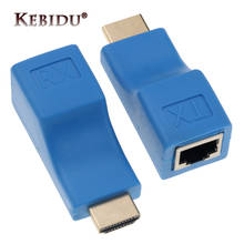Kebidu 1080P HDMI удлинитель для RJ45 LAN Сетевой удлинитель передатчик приемник TX RX Cat5e CAT6 Ethernet кабель V1.4 30m 4K HD tv 2024 - купить недорого