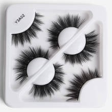 New 3 pairs natural false eyelashes fake lashes long makeup 3d mink lashes extension eyelash mink eyelashes for beauty tools 2024 - buy cheap