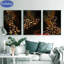 3 pieces black Golden Fish butterfies diamond art,diamond painting full square round diamond embroidery Triptych diamond mosaic 2024 - buy cheap