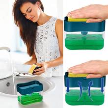 Kitchen 2-in-1 Soap Dispenser With Sponge Holder Plastic Cleaner Detergent Container Box Pumping Type Soap Dispenser Sponge Box 2024 - buy cheap