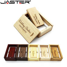 JASTER-unidad Flash USB, Pendrive con logotipo personalizado de madera, 64GB, 16GB, 32GB, 128GB, 4GB, 8GB, para fotografía, regalo de boda, 1 unidad gratis 2024 - compra barato