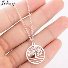 Jisensp Newest Stainless Steel Tree Of Life Necklace Chokers for Women Elegant Plant Jewelry Round Pendant Necklaces Collier 2024 - buy cheap