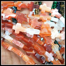 Nature Carnelian Agatee Stone Gem Stone Strand Cross Shape Size 12x16mm One strand have 25 pieces 2024 - buy cheap