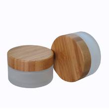 100g Bamboo Wooden Lid Glass Jar 100ML Empty Frosted Glass Bottle Cosmetics Cream Packing Container Bamboo Lid 6 Pieces/Lot 2024 - buy cheap