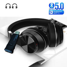 Беспроводные наушники 5,0 + USB Bluetooth аудио передатчик шумоподавление Aptx LL Deep Bass складная беспроводная гарнитура 2024 - купить недорого