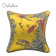 Diphylleia-funda de cojín de Jacquard, cubierta decorativa para el hogar, Vintage, dorada, amarilla, sofá, silla de lujo, estilo Retro 2024 - compra barato