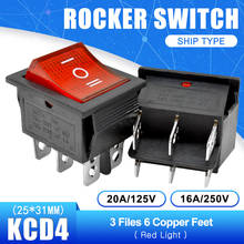 KCD4 Rocker Switch Button ON-OFF-ON 3 Position 6 Pins Electrical Equipment With Light Power Switch 16A 250VAC 250V AC 2024 - buy cheap
