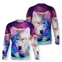 Cute Wolf 3D Design Sweatshirts Men Long Sleeve Shirt 3d Printing Casual Hip hop Cool T-Shirt  Men Spring Autumn 2024 - buy cheap