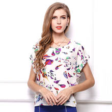 Casual Summer Top Short Sleeve Chiffon Blouse Women's Fashion Blouses Printing Women Shirt Ladies Tops blusa feminina YQ087 2024 - buy cheap