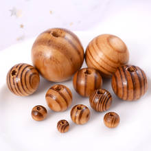 6-30mm Natural Stripe Wooden Beads Pine Round Wood Spacer Loose Beads For Jewelry Making DIY Handmade Bracelet Necklace 2024 - buy cheap