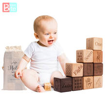 Baby Wood Number Blocks Toy Building Blocks Natural Organic Wooden Toy Blocks for Kids Birthday Gift Montessori Educational Toys 2024 - buy cheap