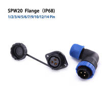 SP20 IP68 Flange waterproof connector 90 degree elbow 1/2/3/4/5/6/7/9/10/12/14 pin Industrial power angle Aviation connectors 2024 - buy cheap