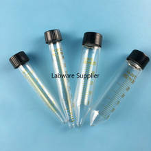 10pcs/lot 15ml Centrifugal Tube with Graduation Conical Bottom, Glass Centrifuge Tube with Screw Cap 2024 - buy cheap