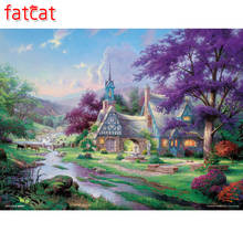 Fatcat casa das bruxas 5d diy pintura de diamante quadrado completo broca redonda paisagem diamante bordado strass imagem ae684 2024 - compre barato