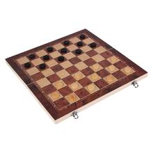 Wooden Chess Set Folding Large Board With Chess Pieces Interior for Storage Portable Travel Board Game Set For Kid 2024 - buy cheap